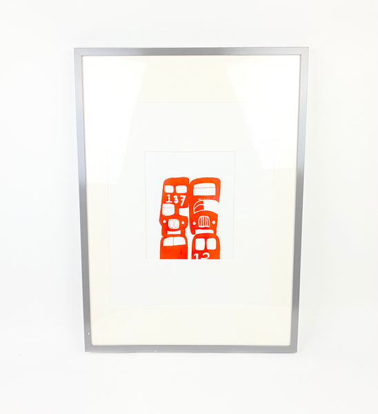 Framed Red Vehicle Print