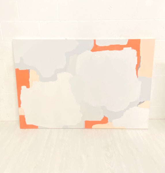 Orange & Grey Abstract Canvas