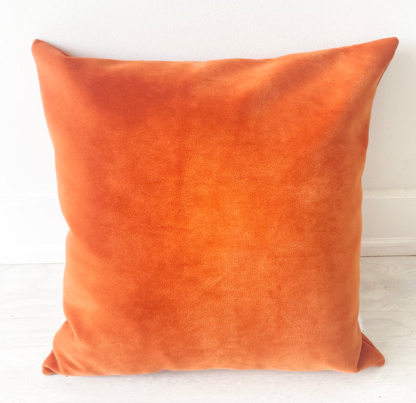 Square Suede Burnt Orange Cushion