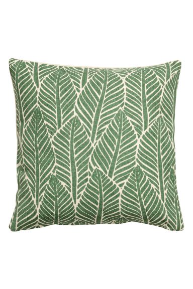 Leaf-print cushion